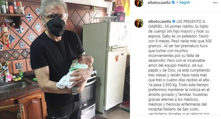 Beto Casella presentó a su nieto