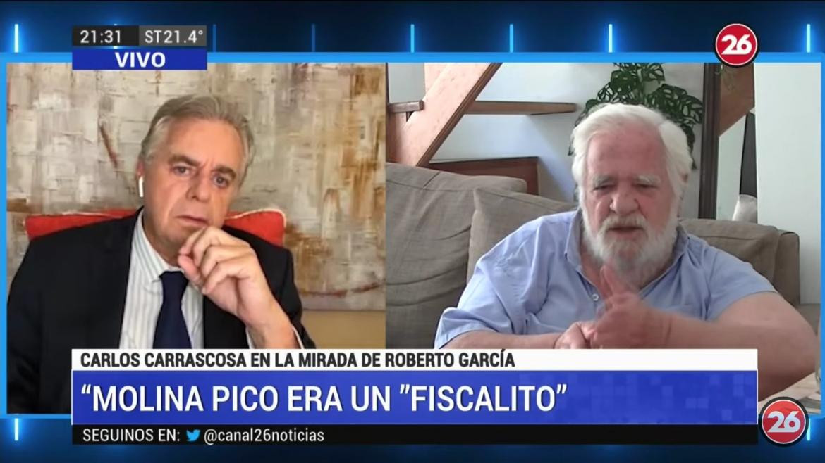 Carlos Carrascosa en La Mirada con Roberto García, Canal 26