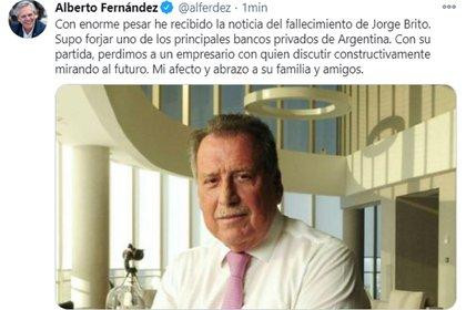 Alberto Fernández despidió a Jorge Brito