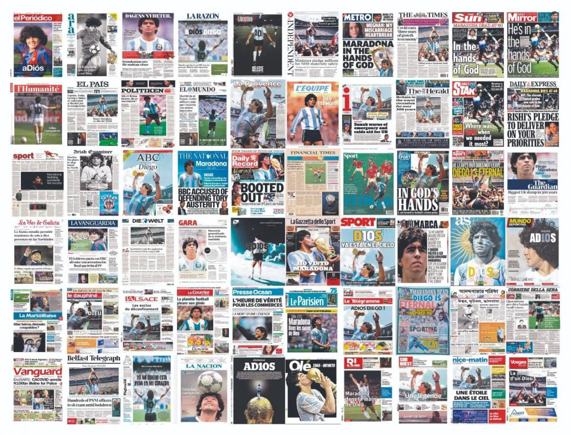 Los diarios del mundo despiden a Maradona