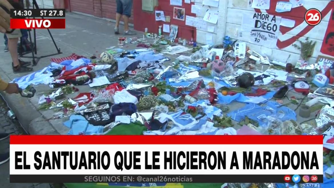 Homenaje a Diego Maradona, Estadio de Argentinos Juniors, Canal 26