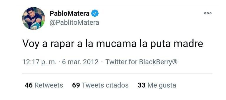 Tuit Pablo Matera 1