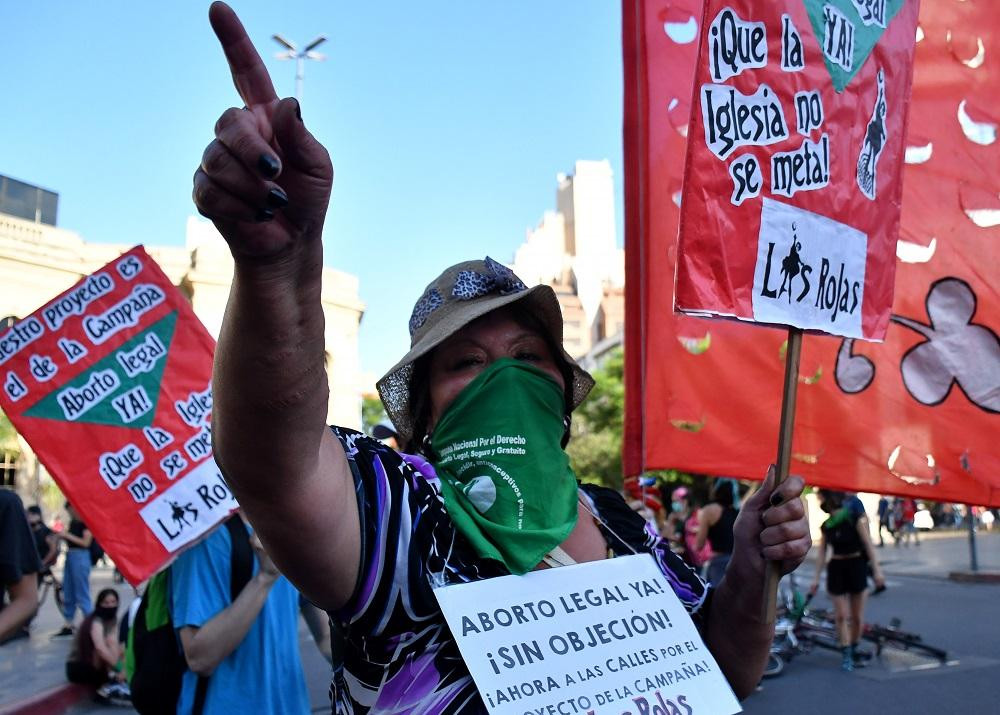 Manifestación por debate del aborto en Argentina, foto Reuters