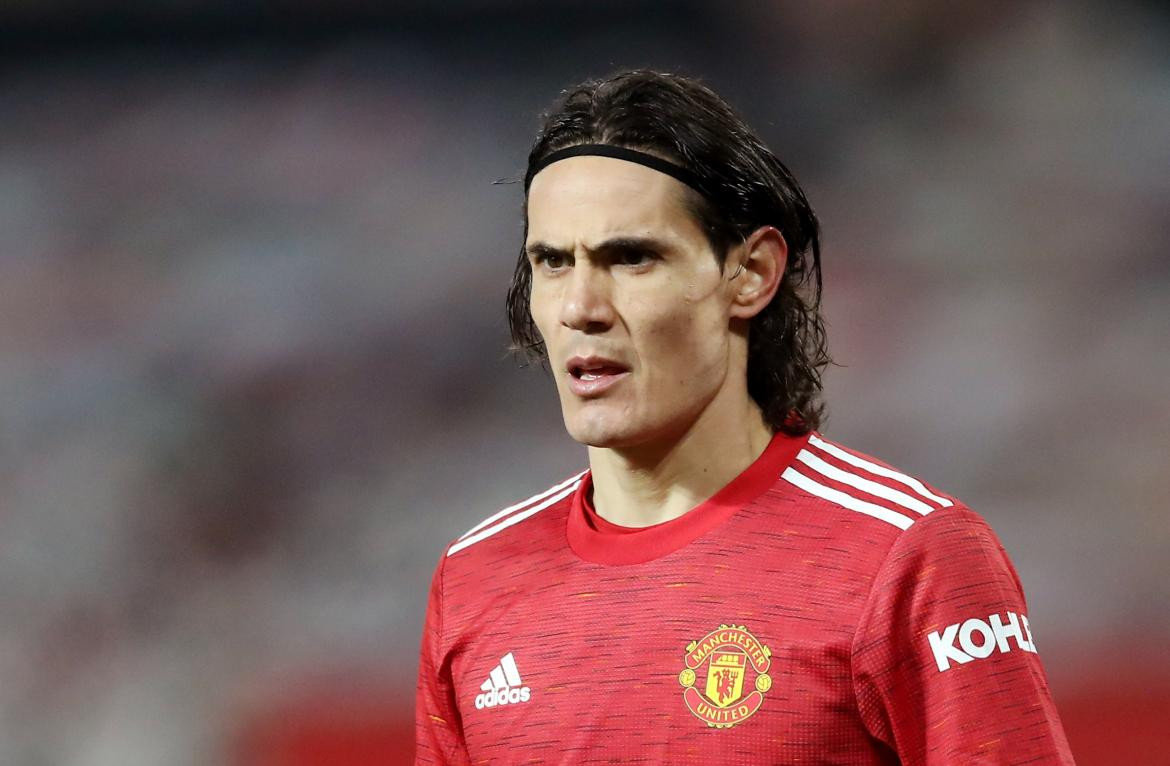 Edinson Cavani en el Manchester United, REUTERS