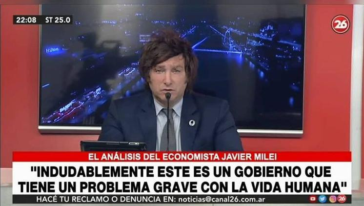 Javier Milei en Canal 26