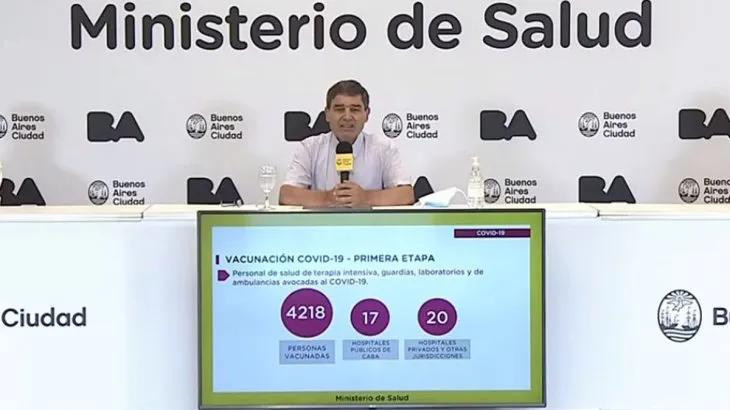 Fernán Quirós, ministerio de salud porteño, Captura YouTube