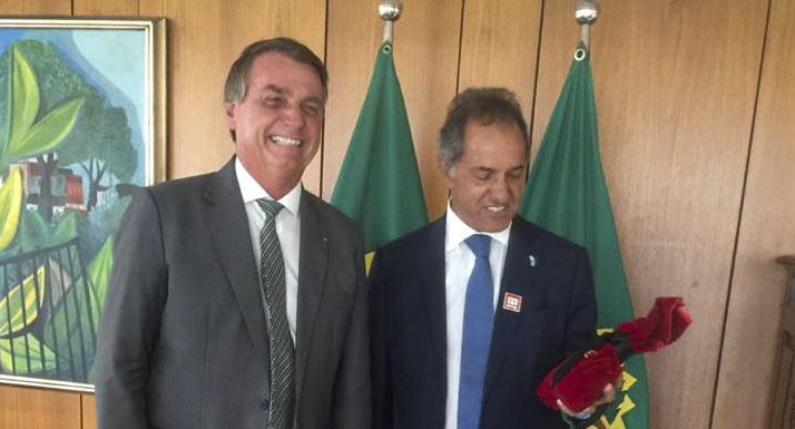 Jair Bolsonaro, presidente de Brasil, Daniel Scioli, embajador argentino en Brasil, NA