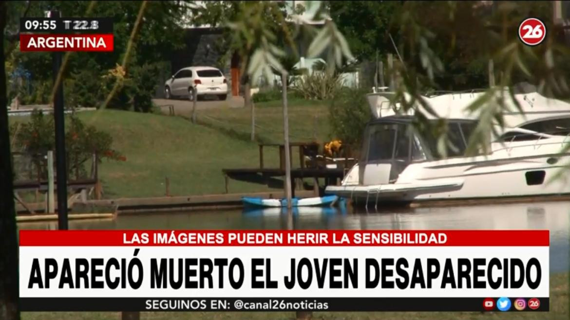 Apareció muerto el joven desaparecido en arroyo del Tigre, CANAL 26