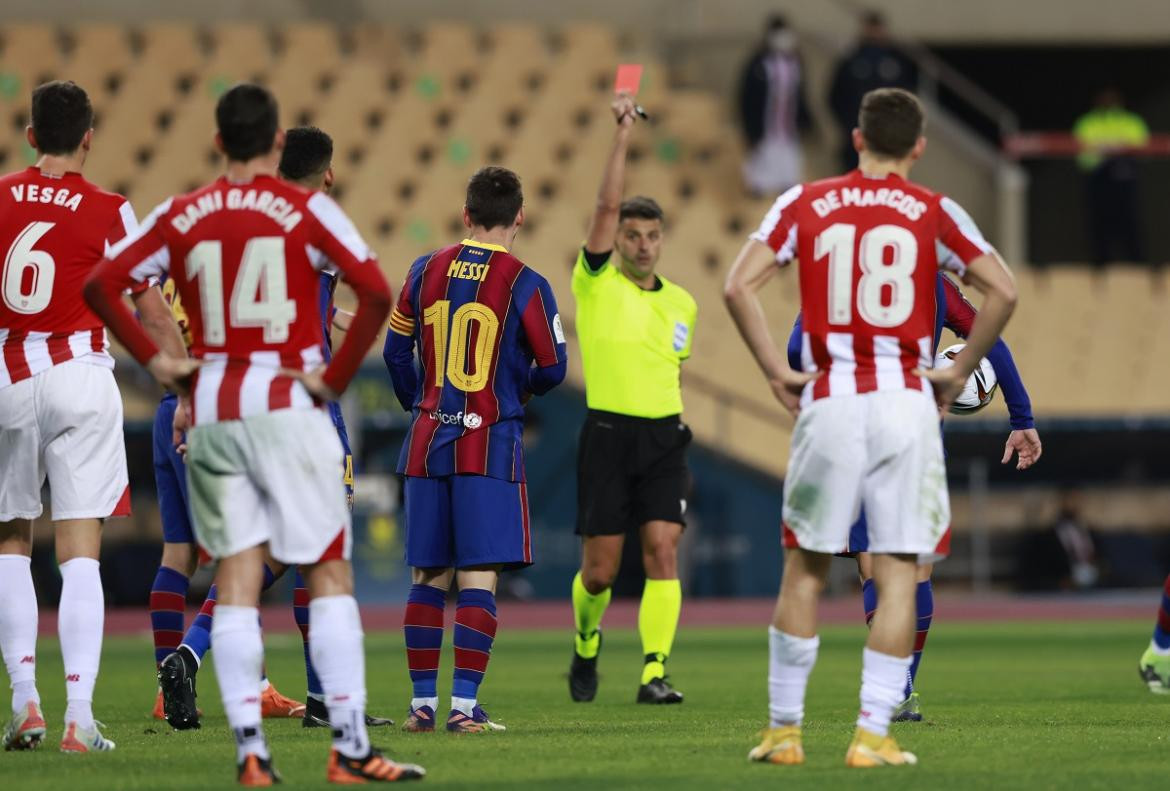 Lionel Messi, Barcelona, expulsión ante Athletic Bilbao, Foto Reuters