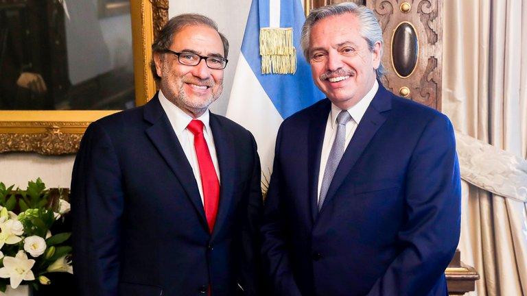 Alberto Fernández y Jorge Argüello en la Casa Rosada