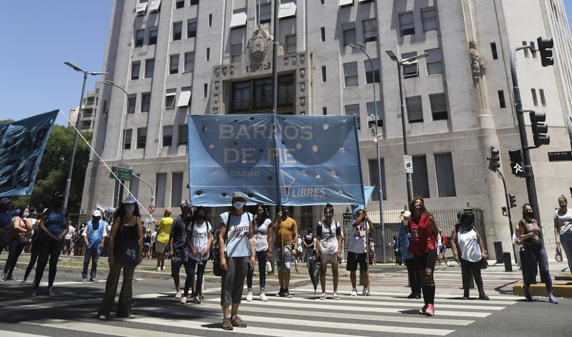 Barrios de pie, corte en avenida 9 de julio, NA