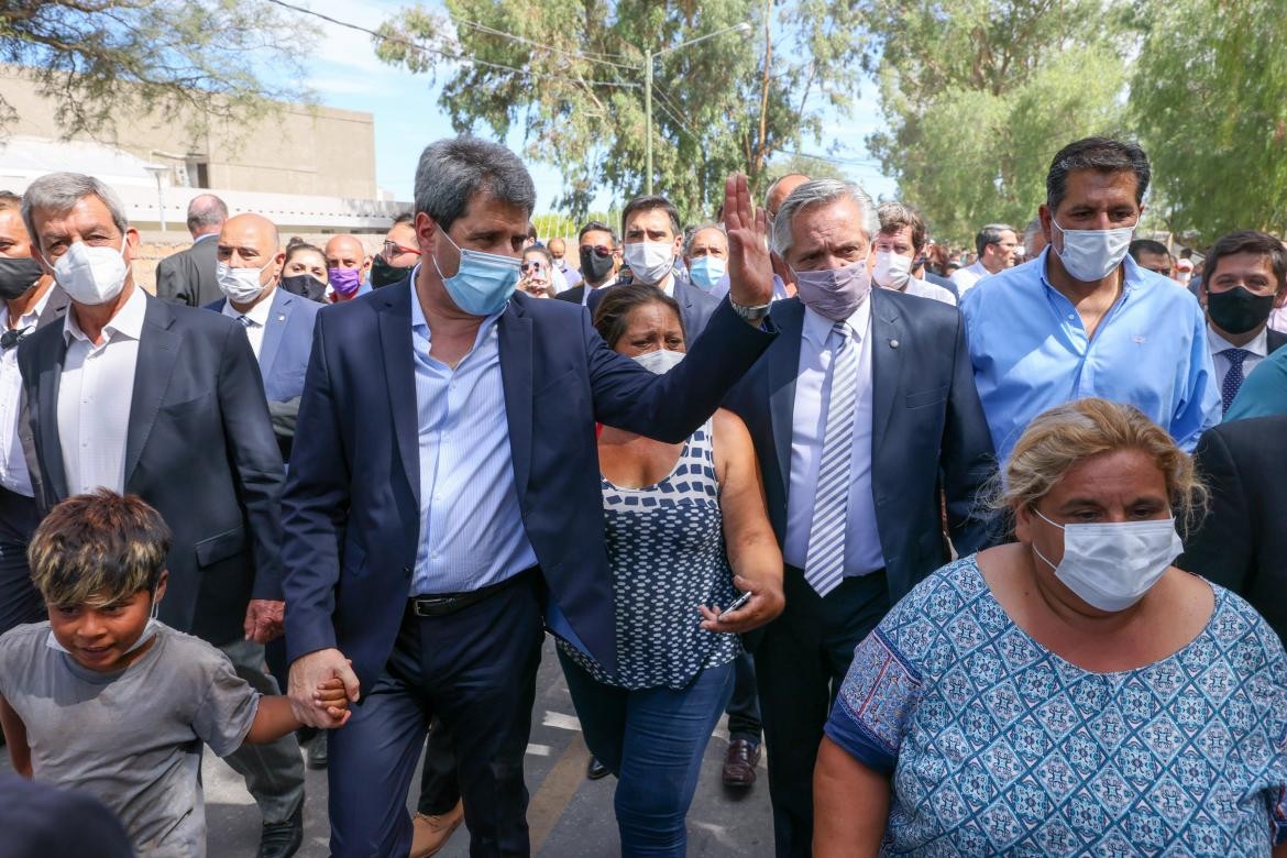 Alberto Fernández junto a Sergio Uñac en San Juan, AGENCIA NA