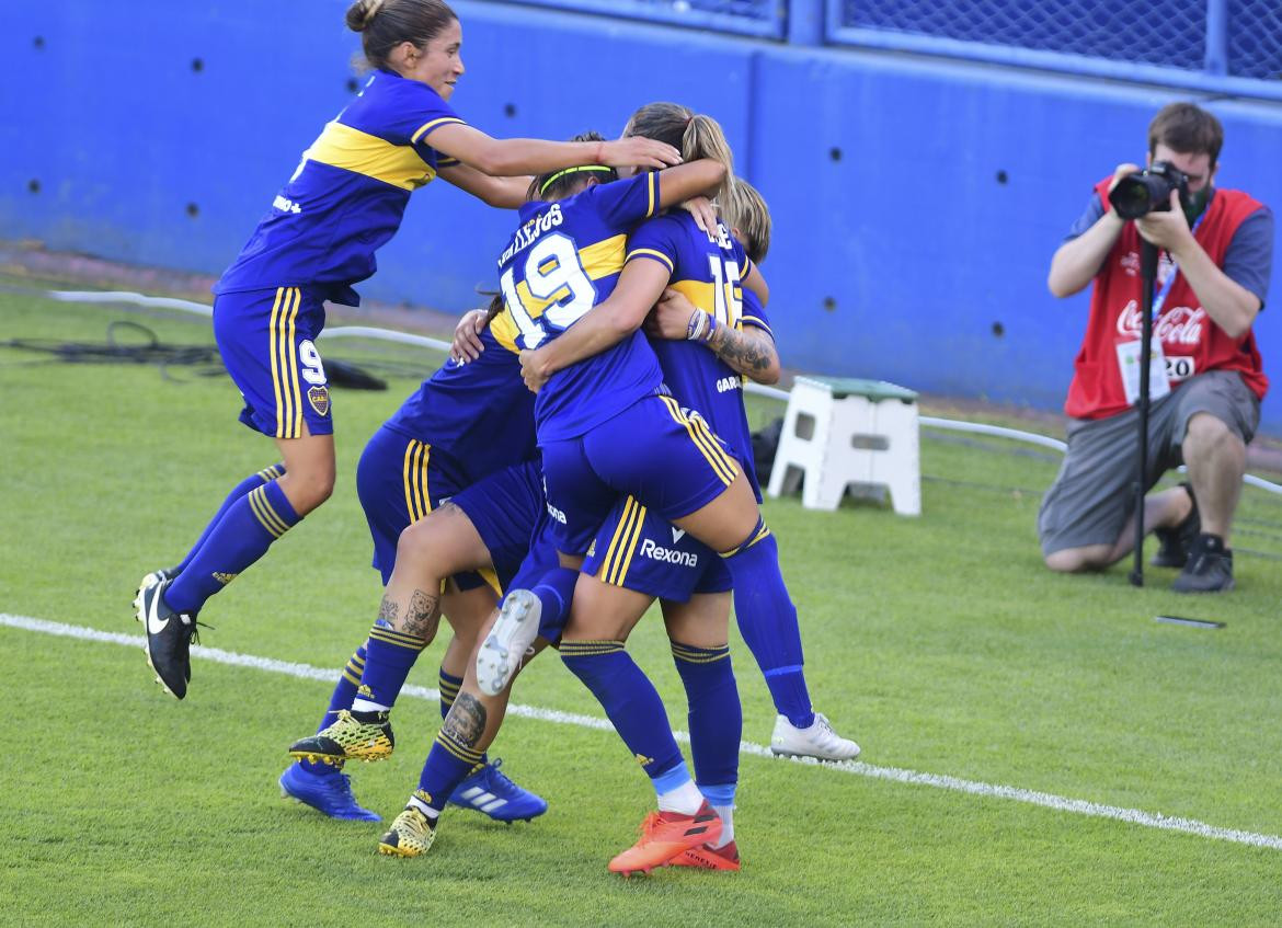 Festejo de Boca en la final de fútbol femenino ante River, AGENCIA NA