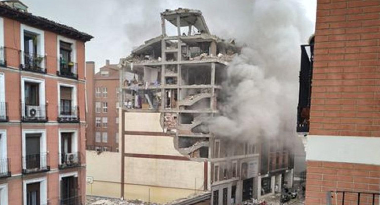 Explosión fatal en edificio en el centro de Madrid