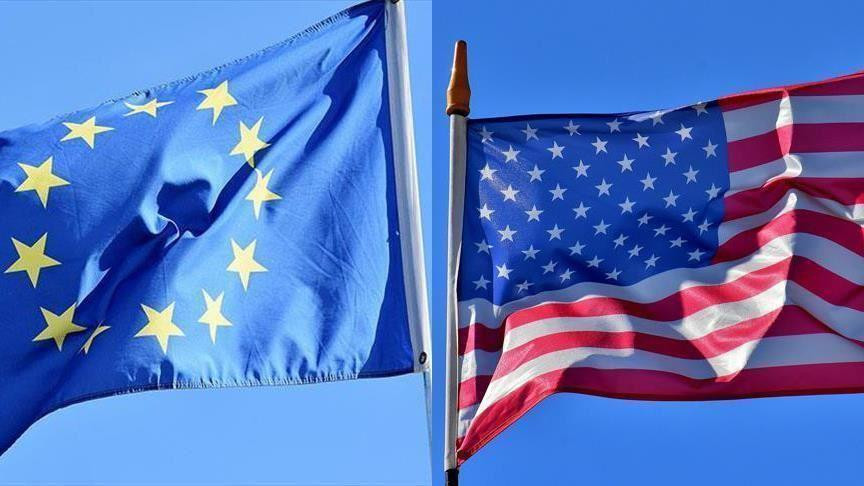 bandera EE.UU. Y Union Europea