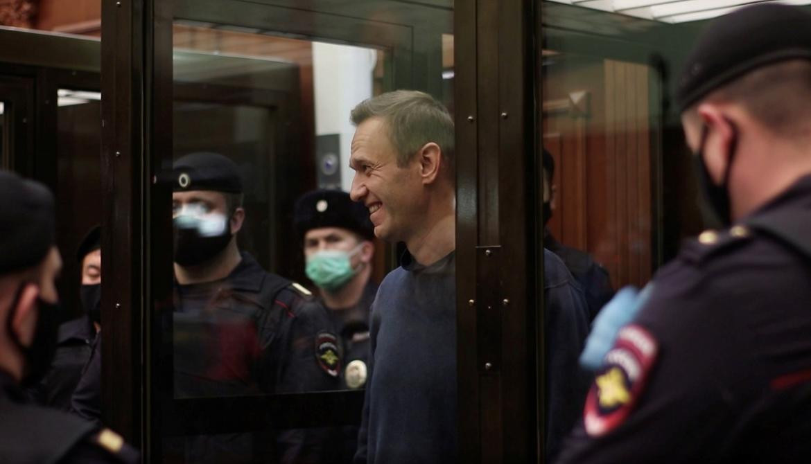 Alexei Navalny, en juicio en su contra, REUTERS