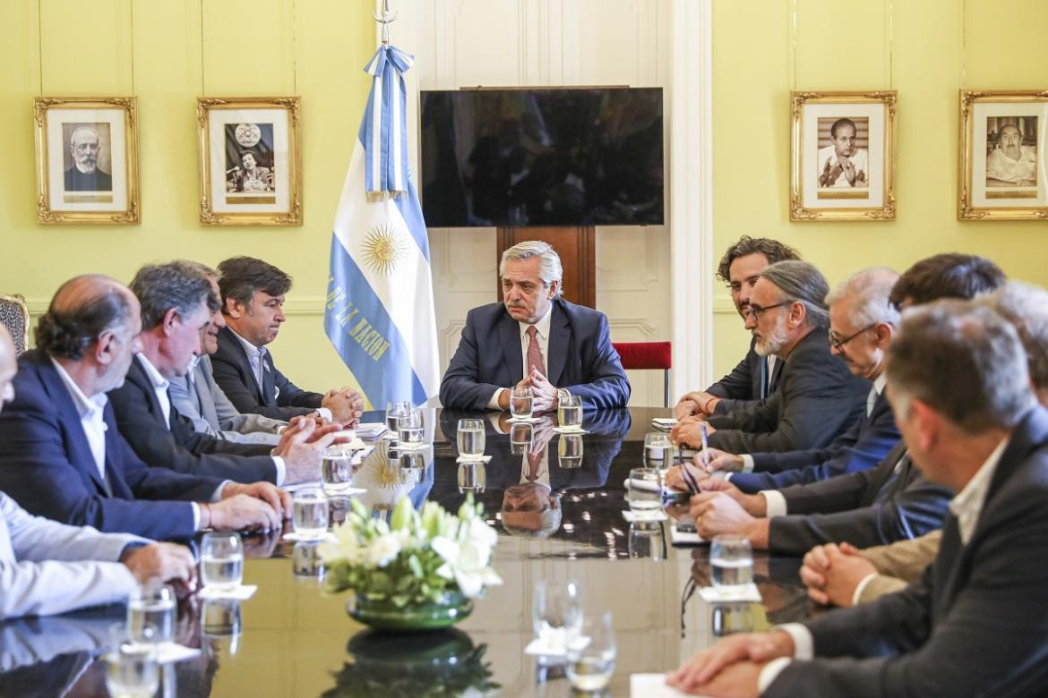 Reunión Alberto Fernández y la Mesa de enlace del campo, NA.