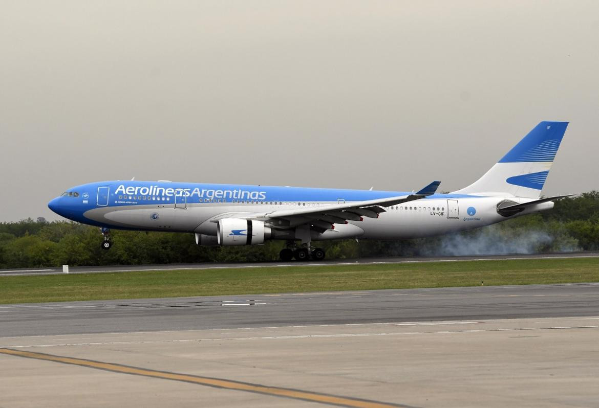 Avión de Aerolíneas Argentinas que viaja Rusia para traer la vacuna Sputnik V, NA