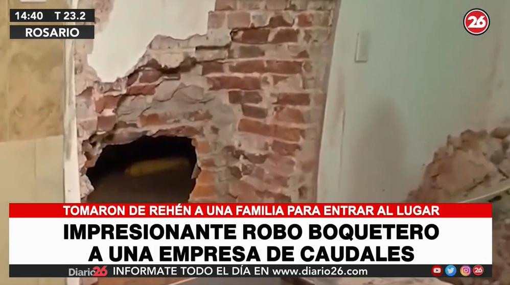 Boqueteros tomaron a familia de rehén para robar empresa de transporte de caudales en Rosario, Canal 26