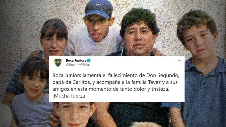 Boca Juniors lamentó la muerte del padre de Carlos Tevez con un comunicado en las redes sociales	