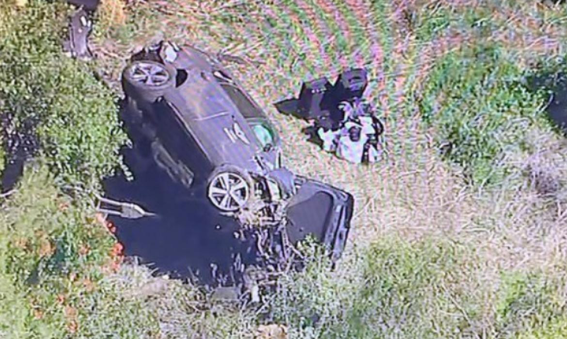 Así quedó el coche de Tiger Woods tras accidente