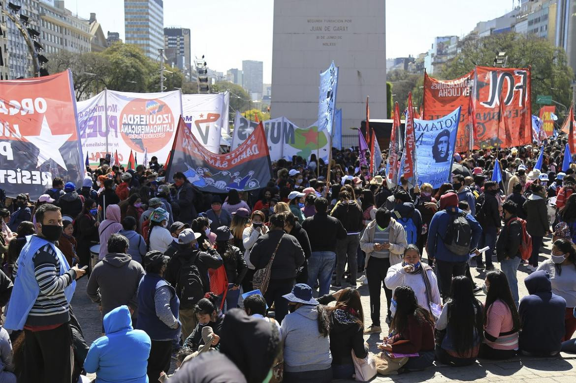 Organizaciones sociales, marcha, reclamo, protesta, Obelisco, NA