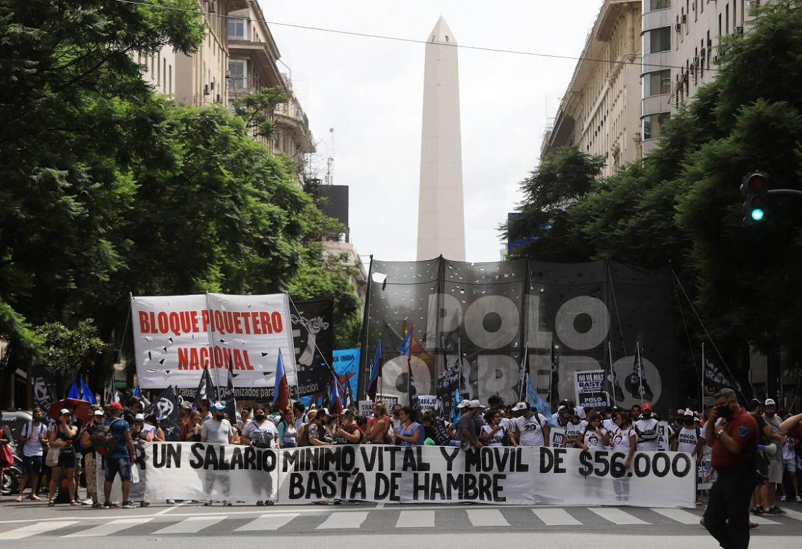 Marcha y protesta en el Obelisco, manifestaciones, NA