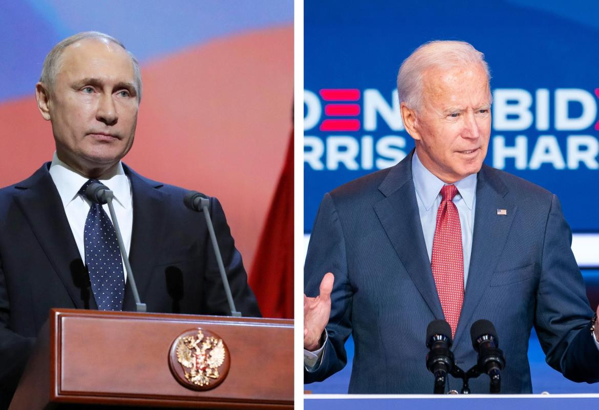 Putin y Biden, Rusia y EEUU, fotos NA
