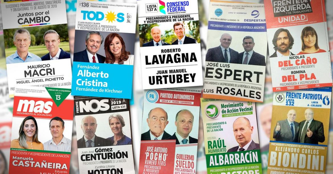 Boletas de partidos políticos en las elecciones 2019