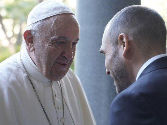 Papa Francisco con Martín Guzmán en un encuentro