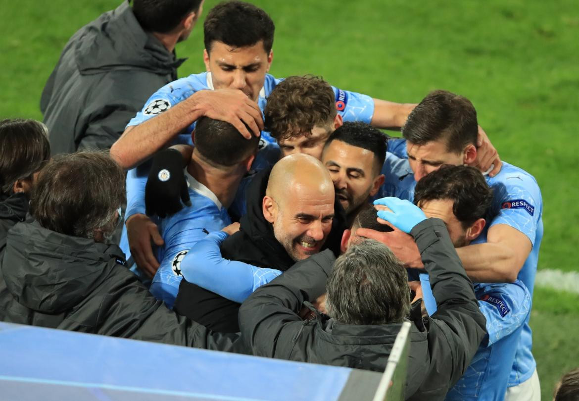 Festejo del Manchester City ante el Borussia Dortmund por Champions League, REUTERS