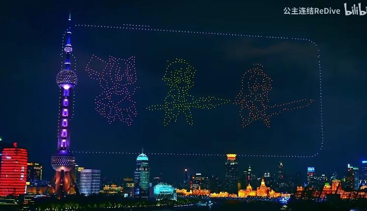 Videojuego Chino con drones en el cielo