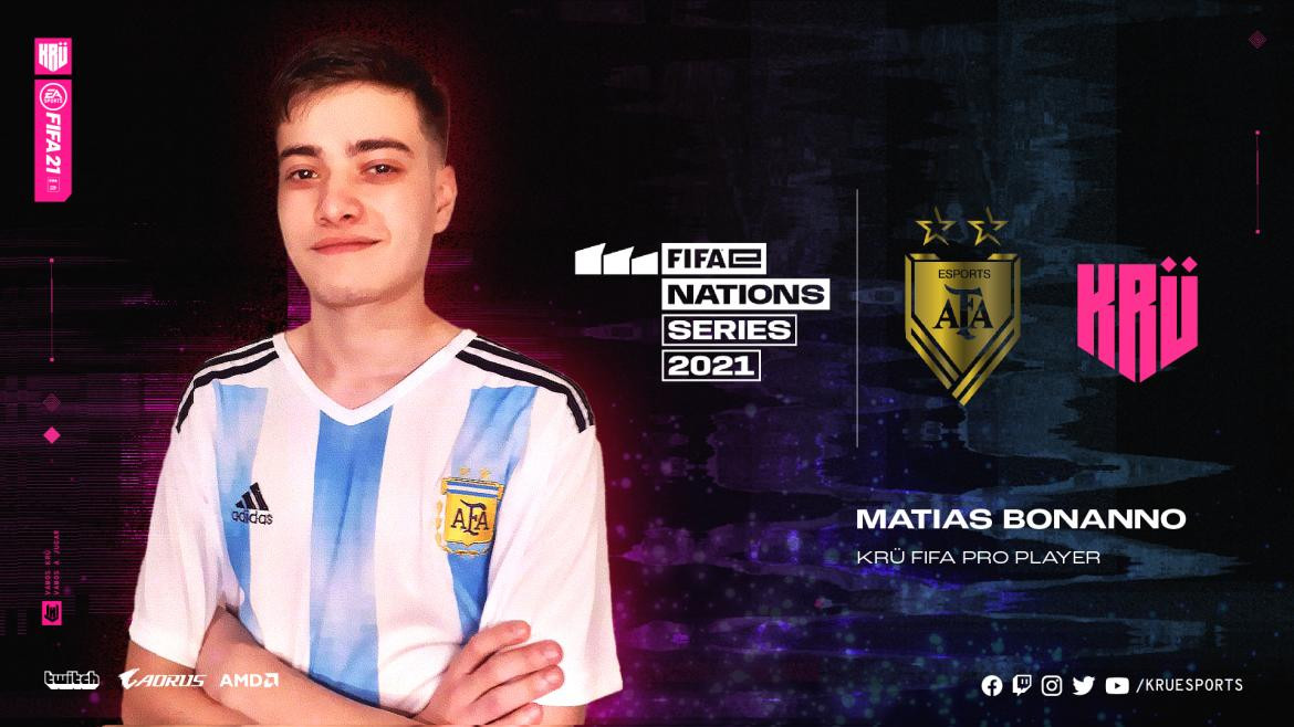 Matías Bonanno, del KRÜ Esports, convocado a la Selección Argentina de FIFA 21