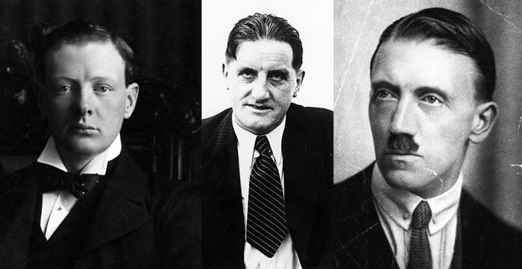 Winston Churchill, Ernst Hanfstaengl y Adolf Hitler, nazis, nazismo
