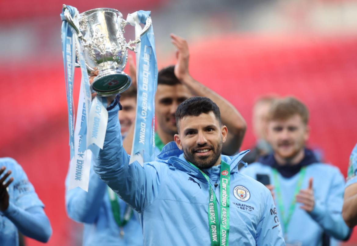 Festejo del Manchester City, fútbol inglés, Sergio Kun Agüero, Reuters