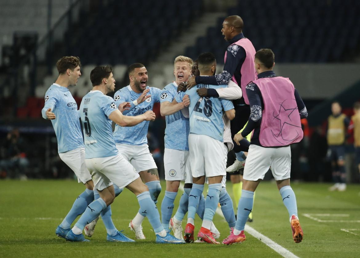 Festejo del Manchester City ante el PSG por Champions League, REUTERS