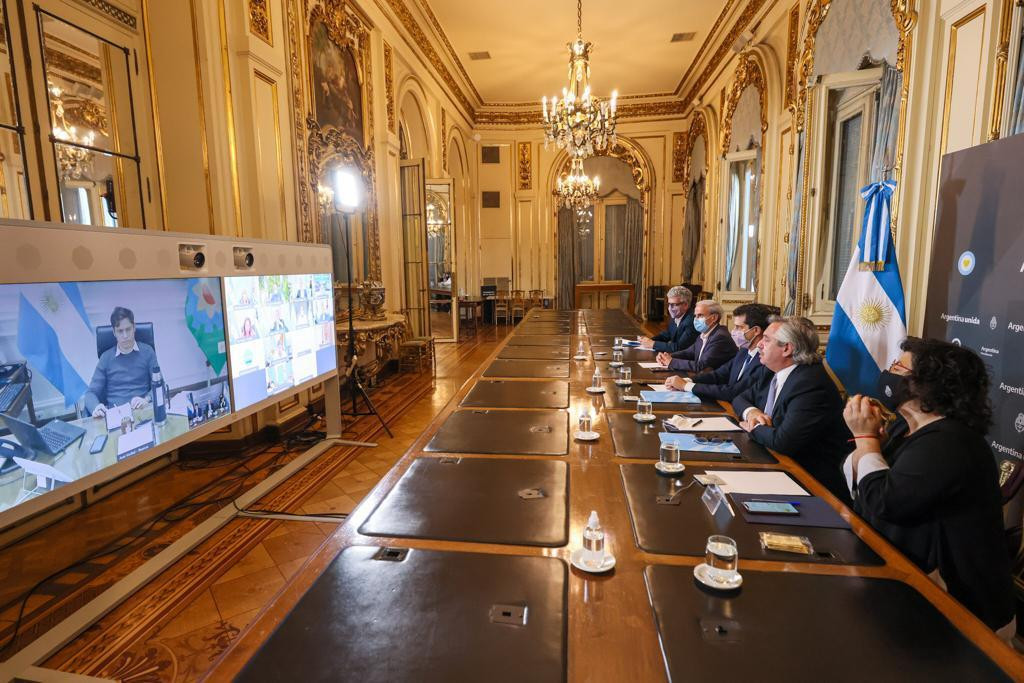 Reunión de Alberto Fernández con gobernadores, Prensa Presidencia