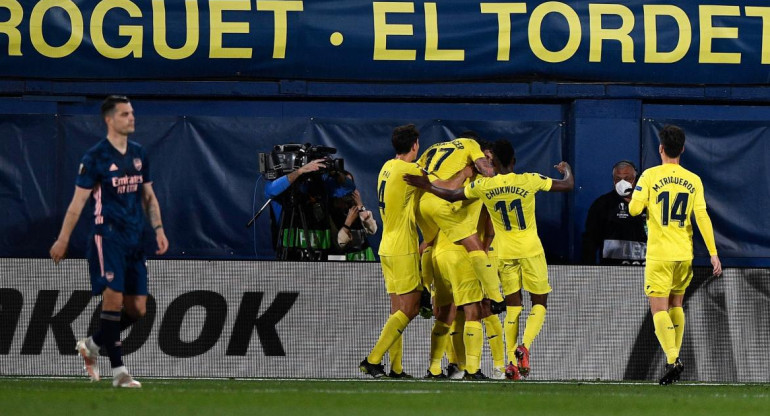 Festejo del Villarreal ante el Arsenal por la Europa League, REUTERS