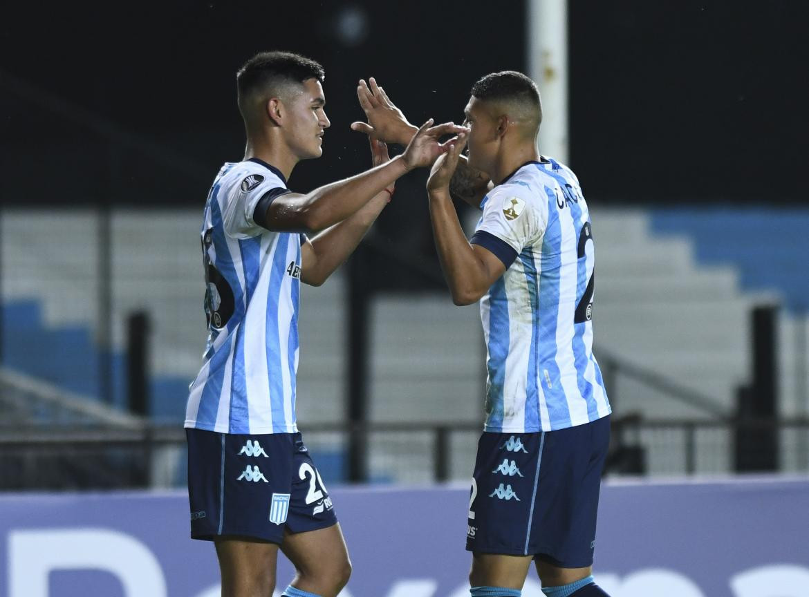 Festejo de Racing ante Sporting Cristal por la Copa Libertadores, AGENCIA NA