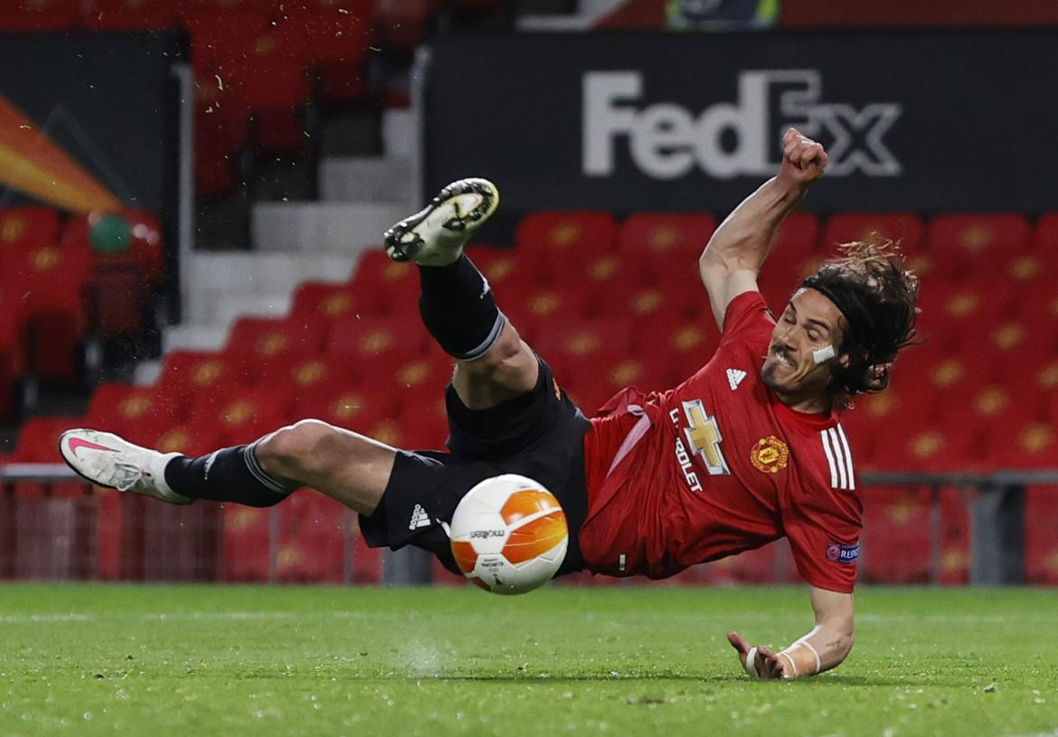 Edinson Cavani en el Manchester United, REUTERS