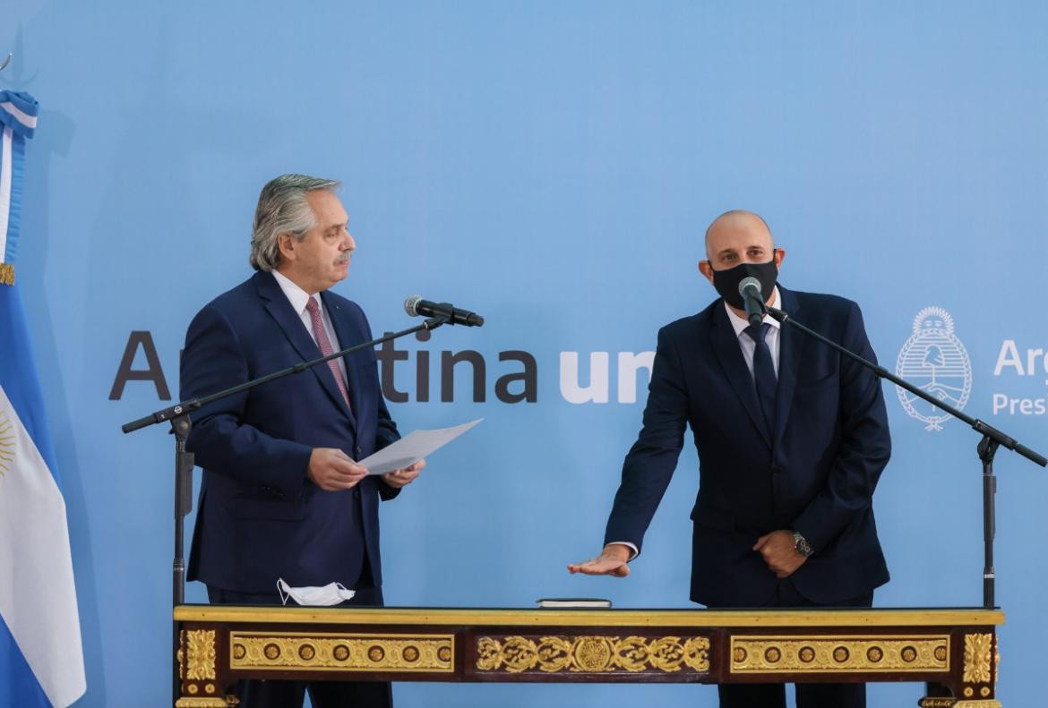 Alberto Fernández tomó juramento a Alexis Guerrera, sucesor de Meoni en el Ministerio de Transporte, Foto Presidencia