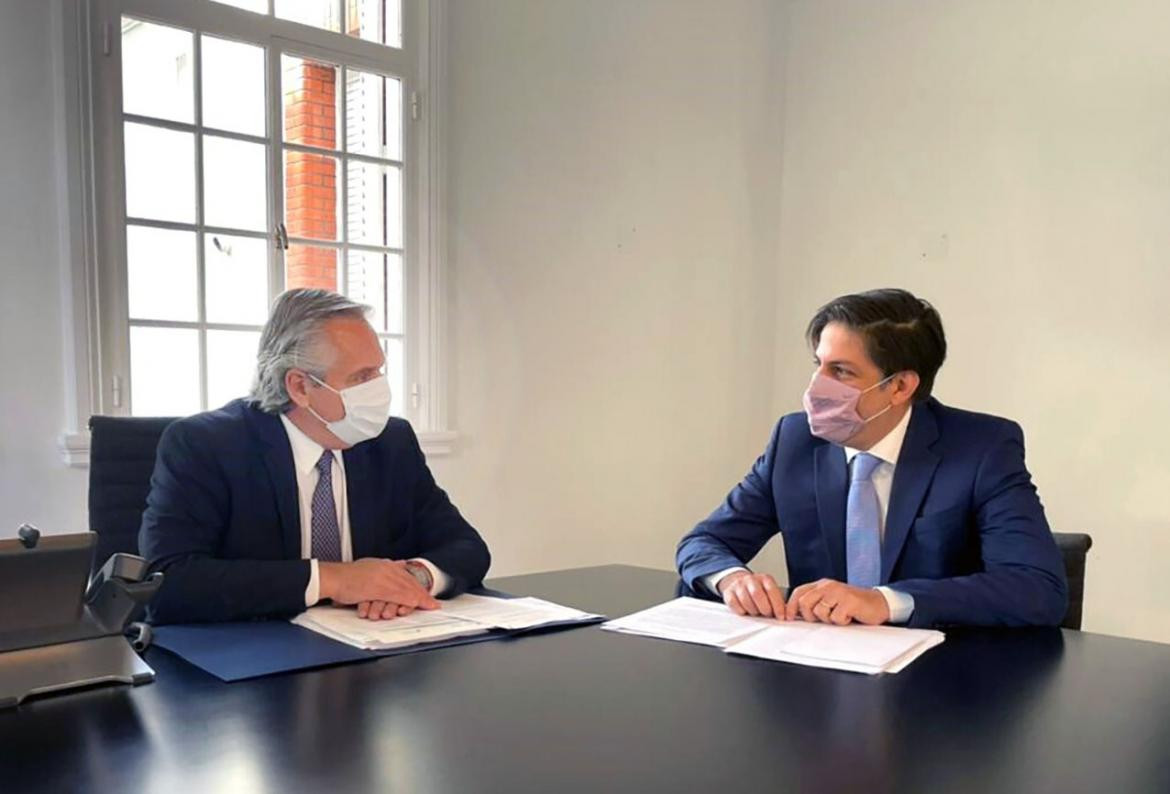 Alberto Fernández y Nicolás Trotta, clases presenciales, foto NA