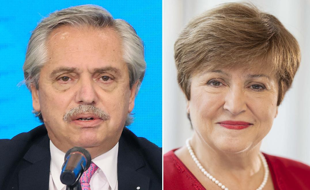 Alberto Fernández y Kristalina Georgieva, Gobierno, FMI, NA