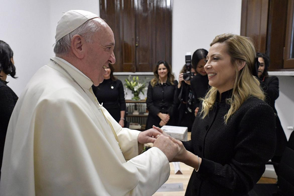 Fabiola y Papa Francisco, foto Presidencia