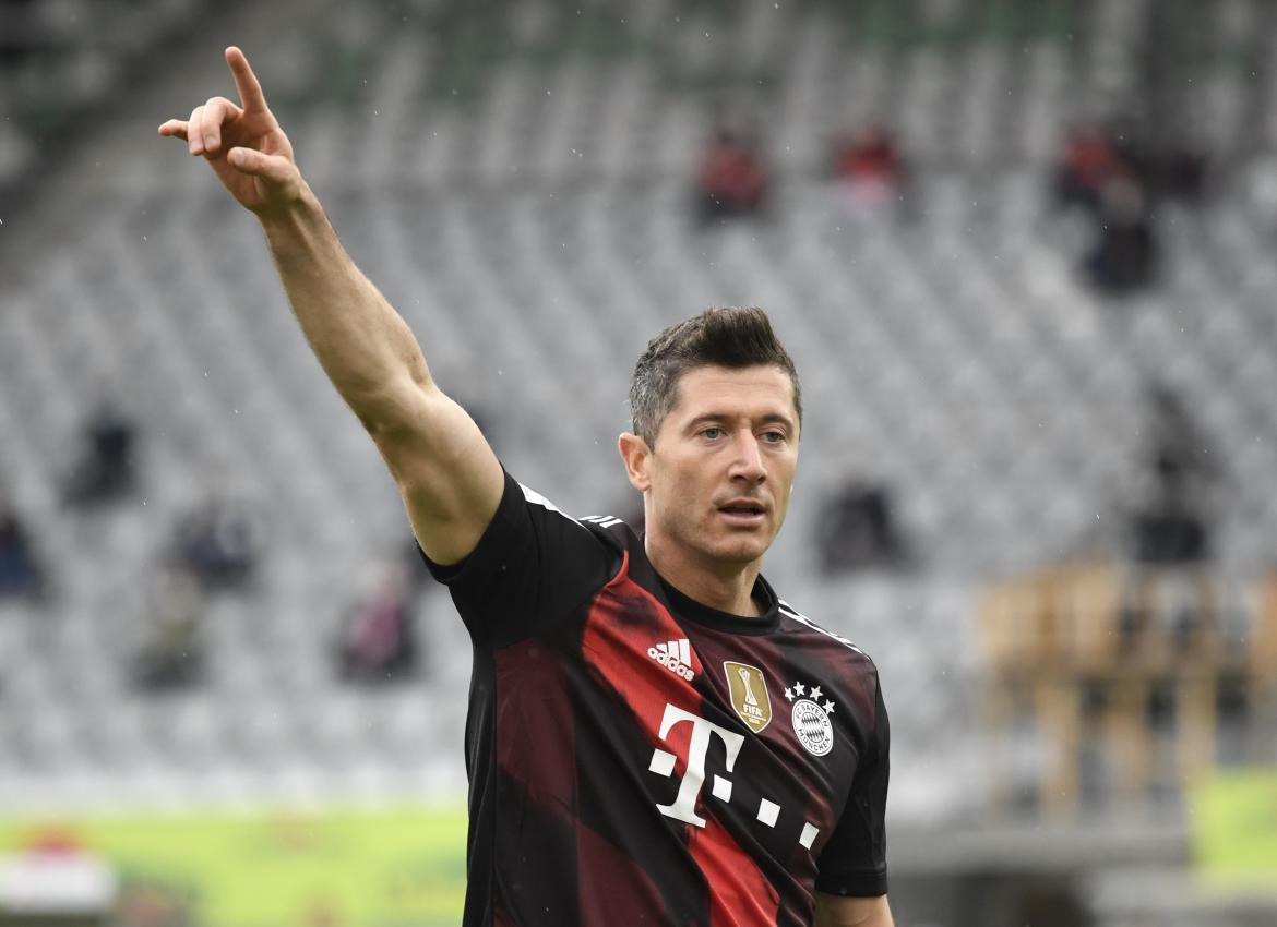 Festejo de Robert Lewandowski en el Bayern Munich, REUTERS