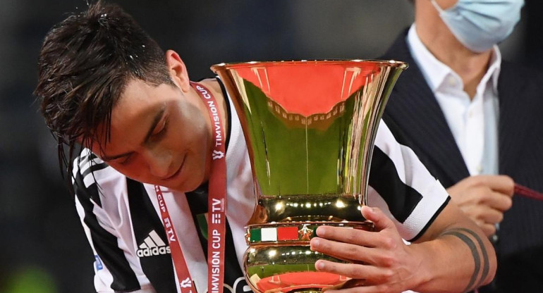 Festejo de Paulo Dybala en la Copa Italia de la Juventus, REUTERS