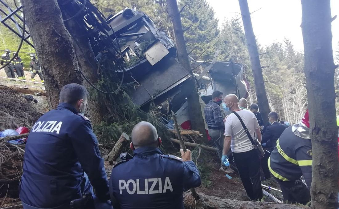 Cayó teleférico en Italia, Foto Reuters	