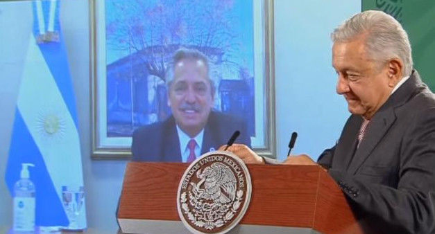 Alberto Fernández y López Obrador, captura YouTube
