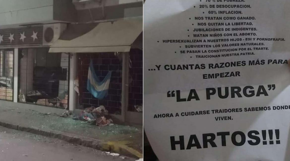 Ataque a la sede del Frente de Todos en Bahia Blanca