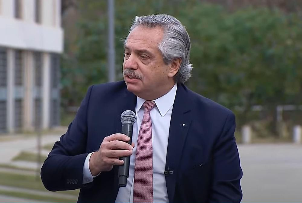 Alberto Fernández, presidente de Argentina, anuncios, foto captura Youtube Casa Rosada